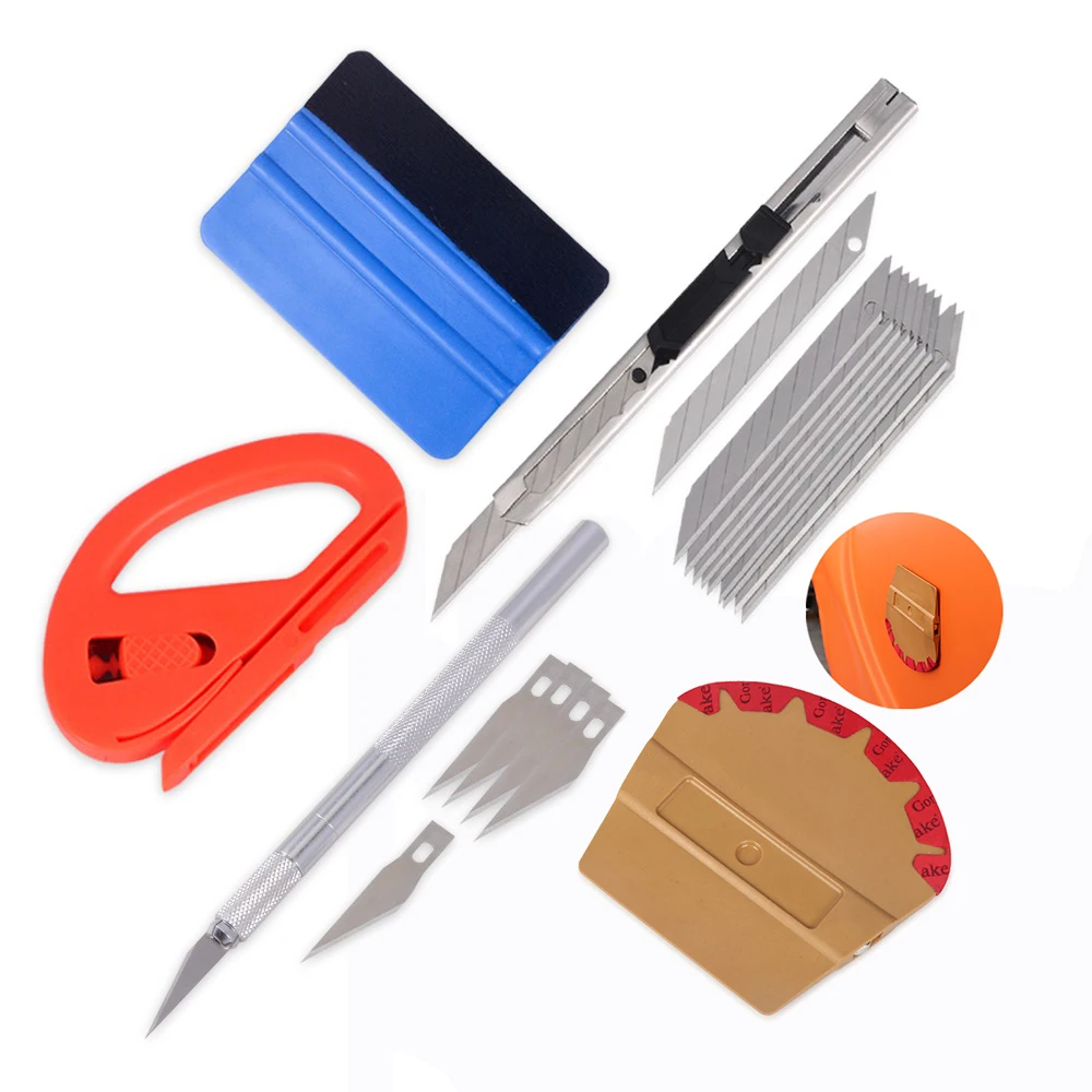 

EHDIS Vinyl Car Wrap Magnet Squeegee Scraper Cutter Knife Carbon Film Wrapping Magnetic Accessories Tools Kit Auto Cleaning Tool
