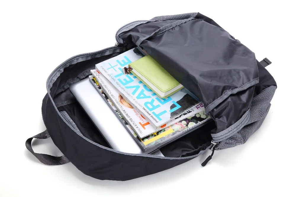 Легкий складной рюкзак MIER водонепроницаемый удобный дорожный 30 л черный|backpack
