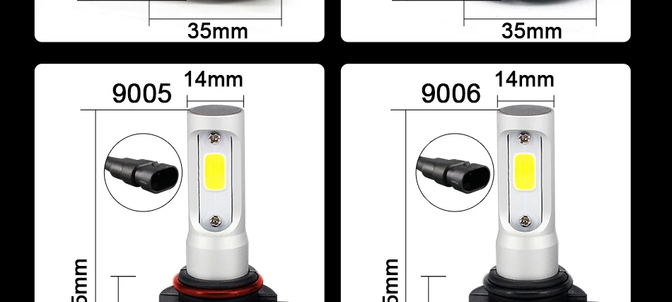 15 Car Headlight H4 H7 LED H1 H3 H7 H8 H9 H11 9005 9006 HB4 9004 9007 880 881 H13 LED Bulb 8000LM COB Auto Headlamp 6500K