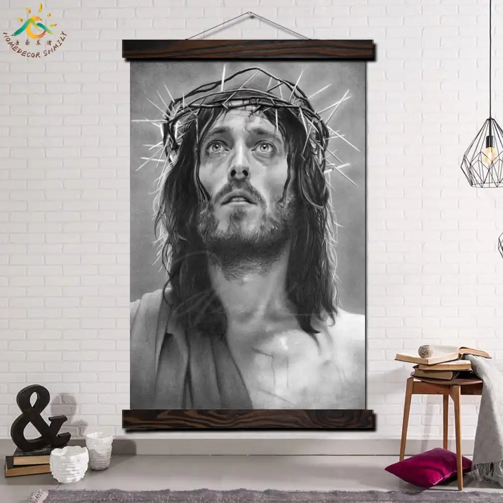 Jesus Painting Black And White 5