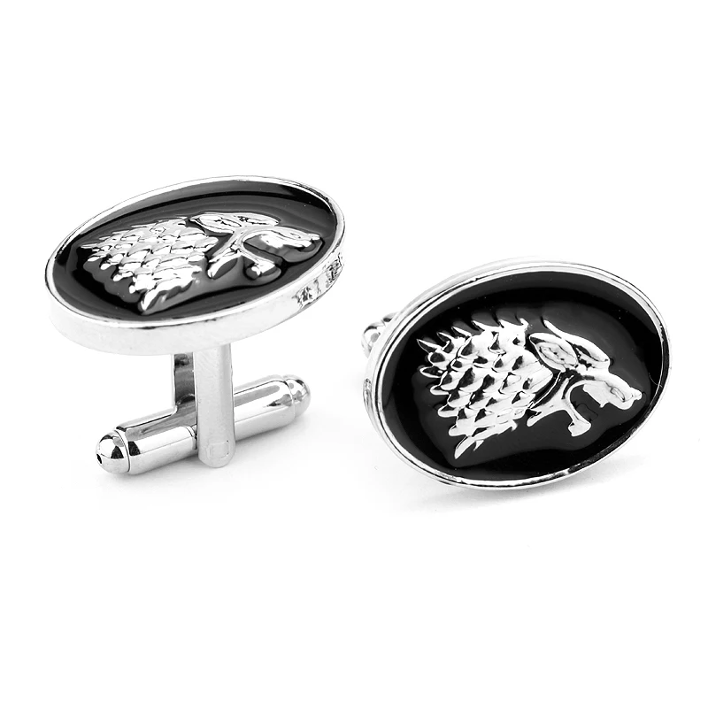 

Cufflinks Game of Thrones Shield Round Coin Metal A Song of Ice and Fire Stark family Crests France Cuff Links for Men Shirt