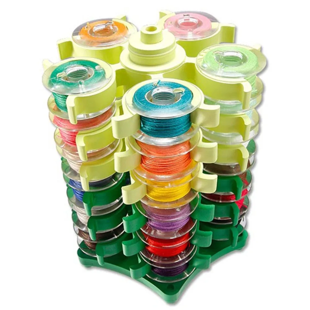 

Embroidery Bobbins Tower Storage Rotary Collection Shelf Detachable Shuttle Core Collecting Clip and Rack Bobbins Storage Tool
