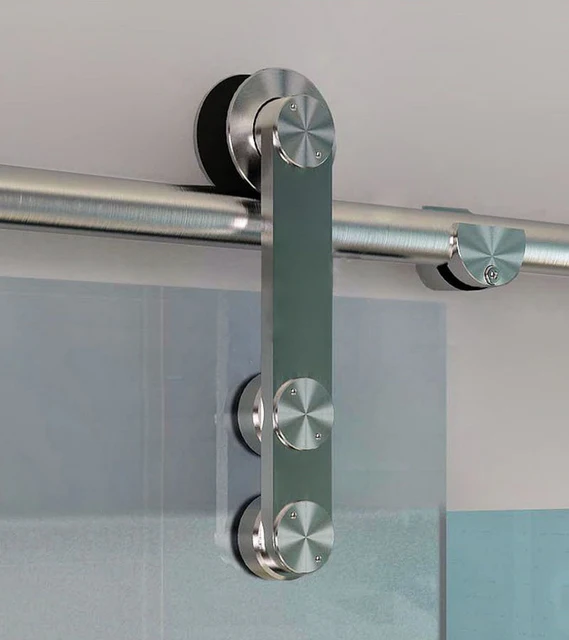 DIYHD 5FT 8FT frameless modern sliding glass barn door hardware ... DIYHD 5FT 8FT frameless modern sliding glass barn door hardware ...