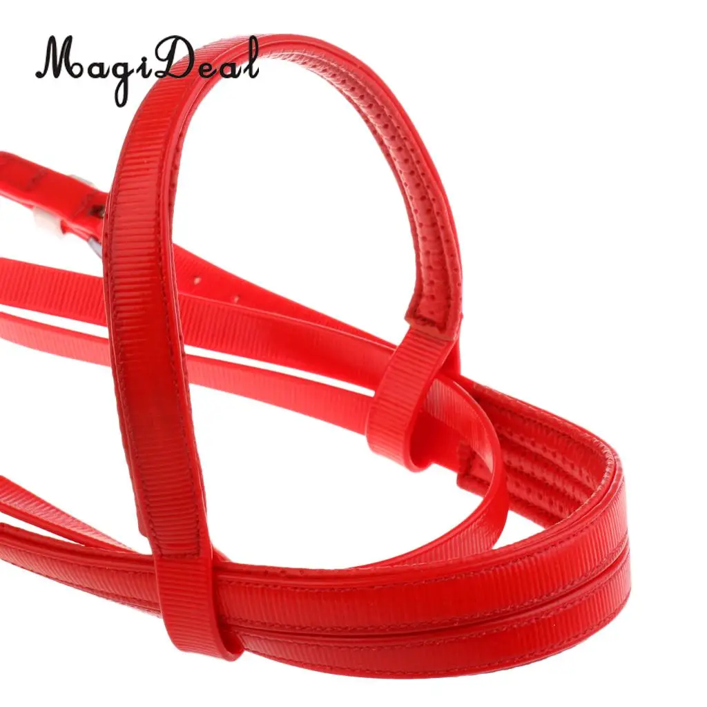 Horse Size Adjustable PVC Horse Halter Bridle Combo with Horse Rein Red
