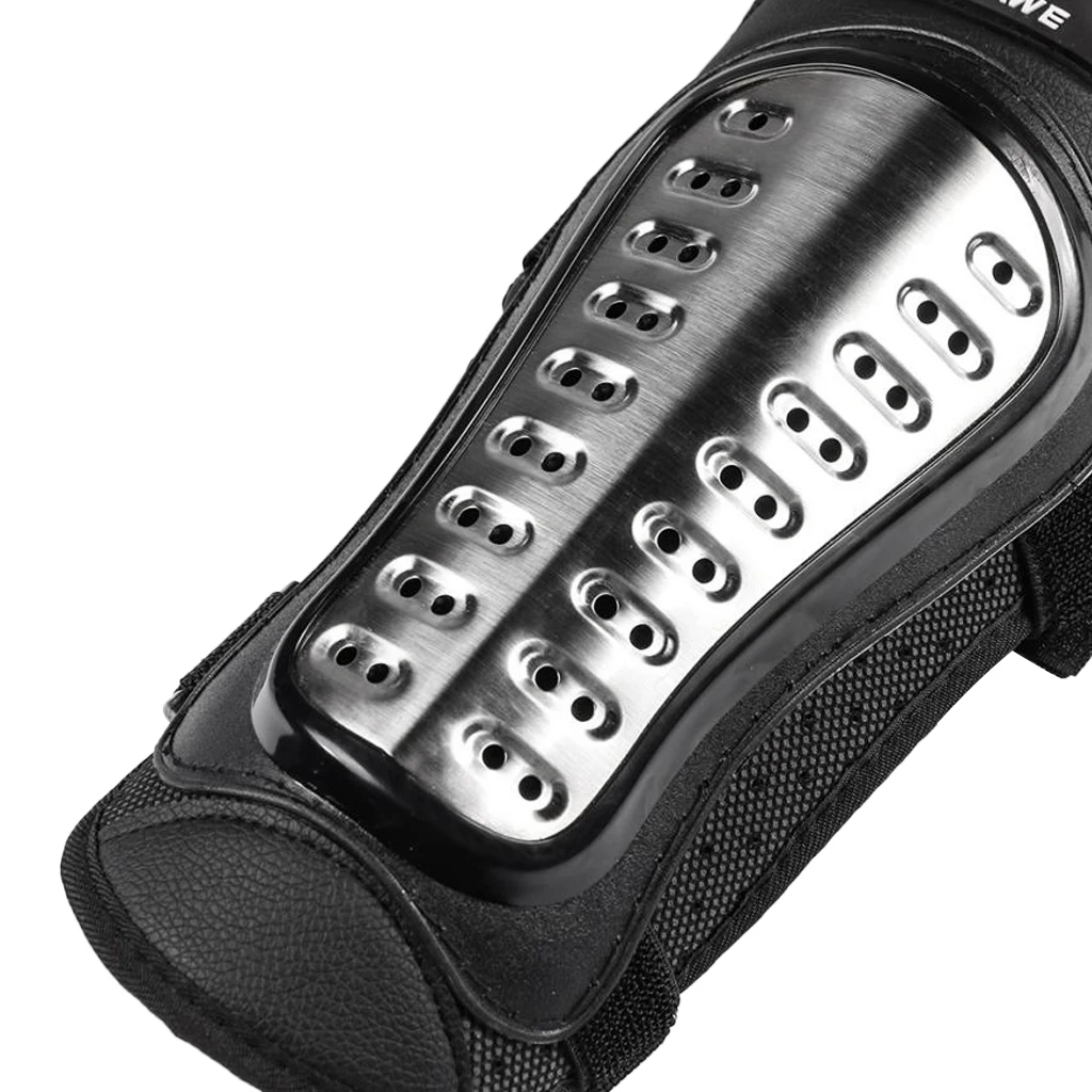 2 Pieces Unisex Adults Knee Shin Armor Protector Guard Pads Black for Bike Motorcycle