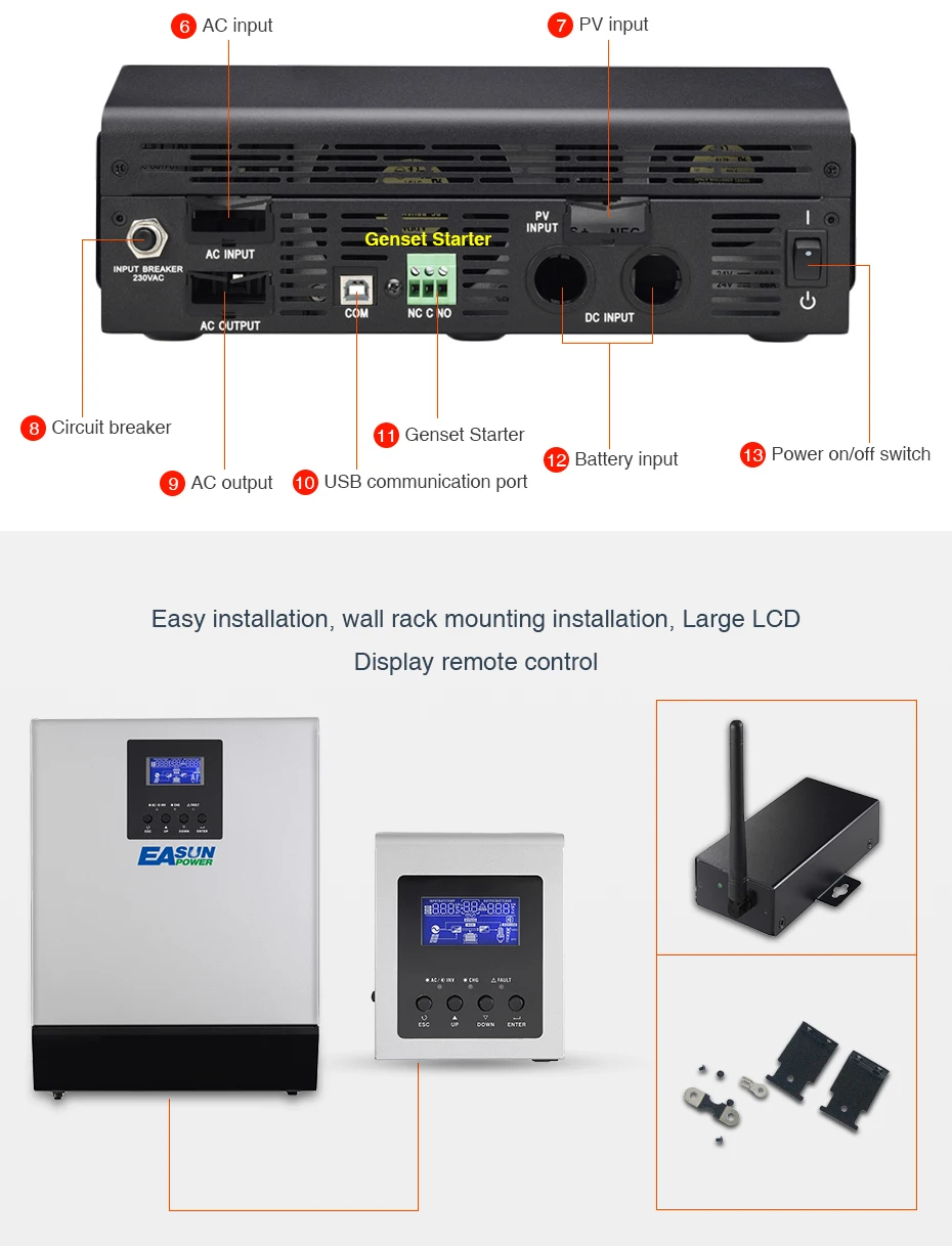 EASUN POWER 24V Solar Inverter MPPT 2Kva 1600W Off Grid Inverter 220V 25A Hybrid Inverter Pure Sine Wave Inverter 30A AC Charger_11