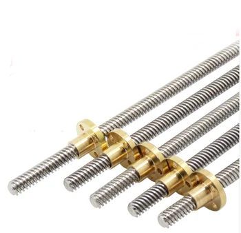 

304 stainless steel T10 screw length 100 200 300 400 500 600 700 800 lead 2 3 4 8 10 12 trapezoidal spindle screw and nut