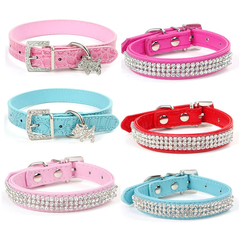 

PU Leather Puppy Pet Dog Collars for Small Dogs Neck Strap Collar Adjustable Pet Supplies Accessories Collar Perro Pet Products