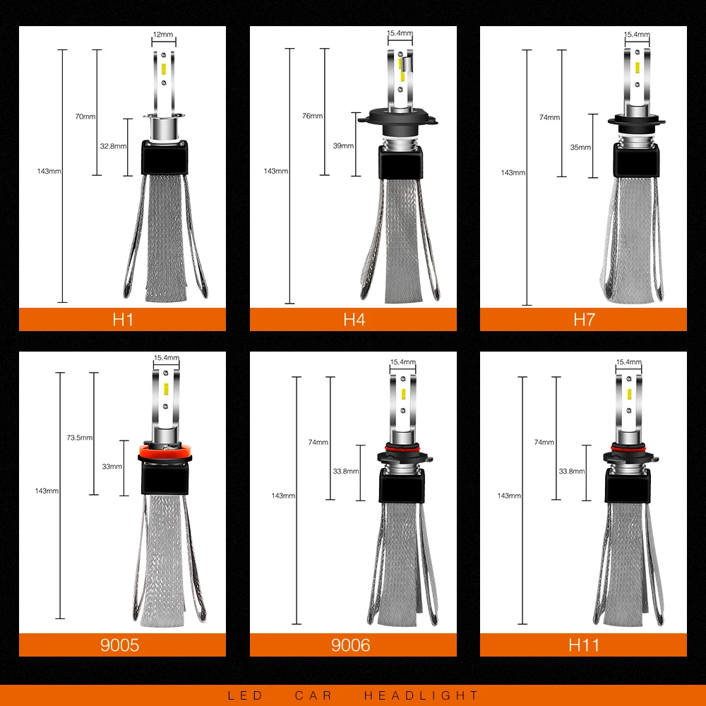 Lslight светодиодный H4 H7 лампы H11 H1 HB2 H8 H9 HB3 HB4 9005 9006 светодиодный фар автомобиля фаре ампулы лампа 110W 12 V/24 V 6000 К 9600lm авто
