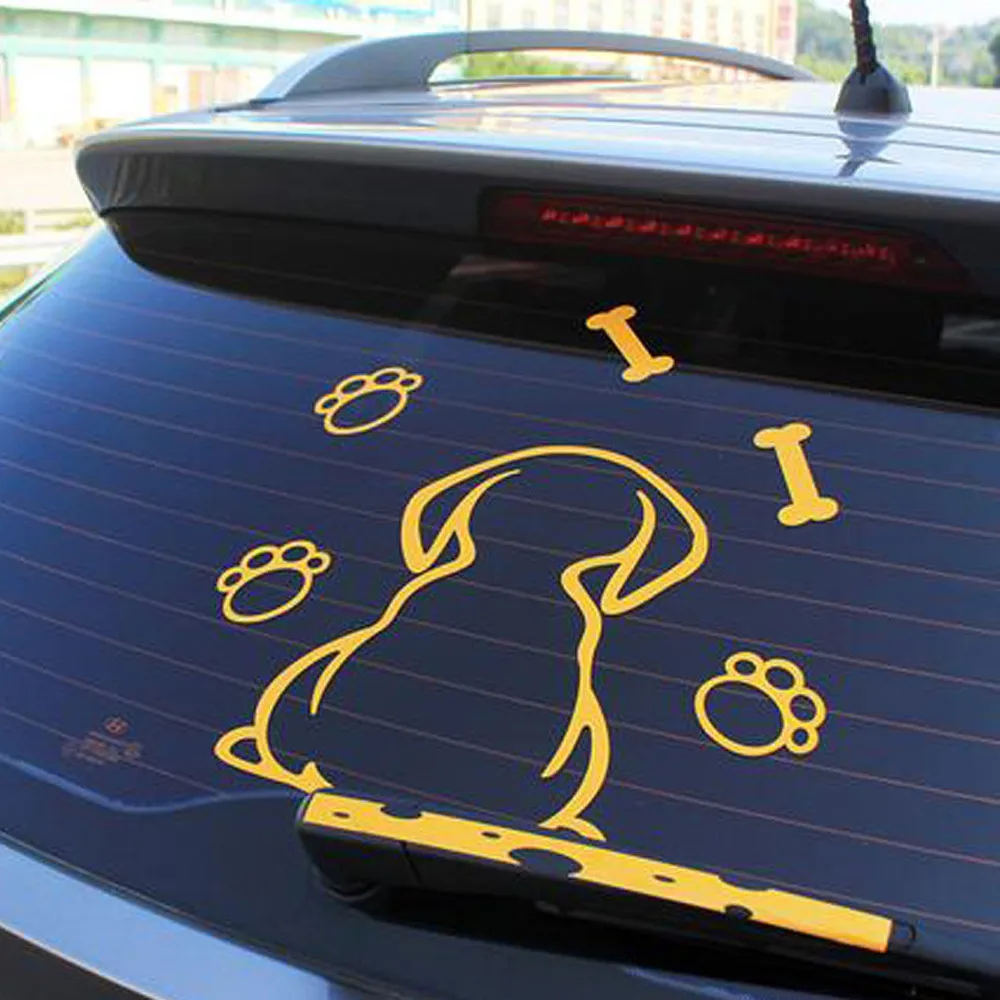 

New Car Stickers Spot Cute Dog Wagging Tail Style Decal Vinyl Sticker Window Panel Wiper Sticker Auto Decoration Accessories