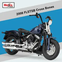 Maisto 1:18 Модель мотоцикла моделирование сплава для Harley FLSTSB скрещенные кости 2008 литой мотоцикл Модель автомобиля игрушки скоростные колеса