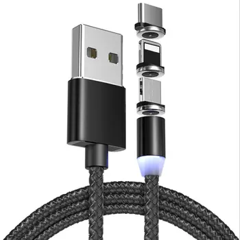 

Data cable 3 in 1 Date line and 360 degrees blind absorption magnetic charging line for android for apple type-c