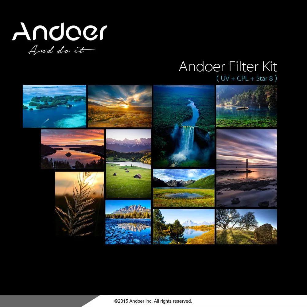 Набор фильтров Andoer 40 5 мм UV + CPL Star набор 8 точечных с чехлом для объектива камеры Canon