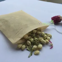 100 шт/партия 85X100 мм одноразовое небеленое ситечко для чая древесная целлюлоза цветная фильтровальная бумага, одиночный шнурок коричневый цвет чайный пакетик