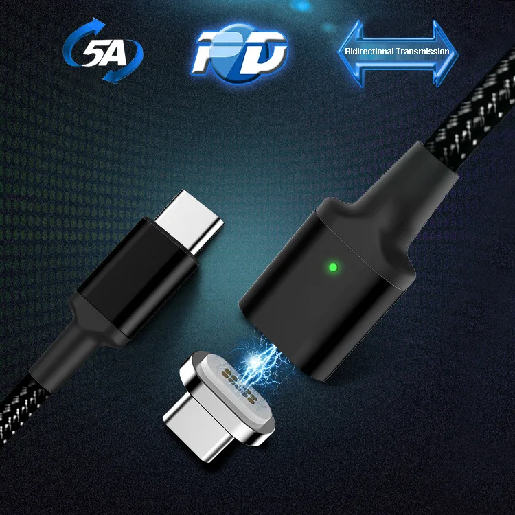 BBSW 5A(Max) Magnetic TYPE-C Cable PD Fast Charging USB-C Cable For Macbook SAMSUNG S9+ Note 8 HUAWEI XIAOMI QC3.0 Quick Charger (10)