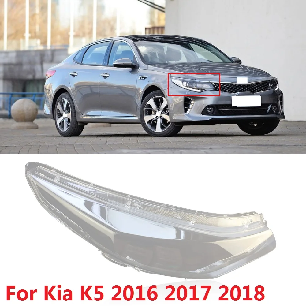 

CAPQX For Kia K5 2016 2017 2018 Front Headlamp Transparent Lamp cover Headlight Lamp shade Waterproof light Shade Shell Cover