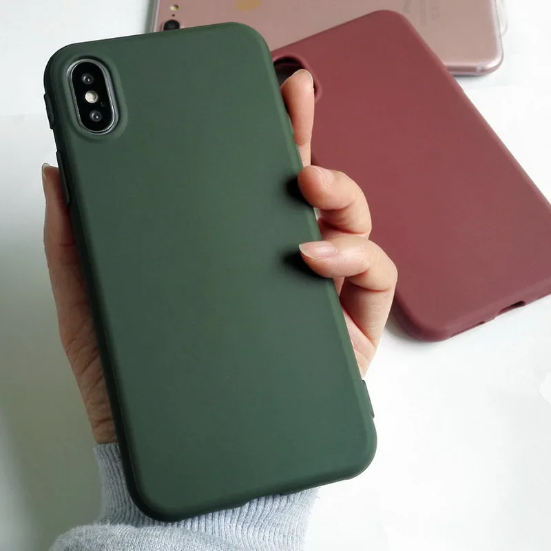 

YISHANGOU Ultra Slim Matte Phone Case for iPhone X 8 Plus Soft TPU Shockproof Anti-skid Cover for iPhone 6 6S 7 Plus Coque Funda
