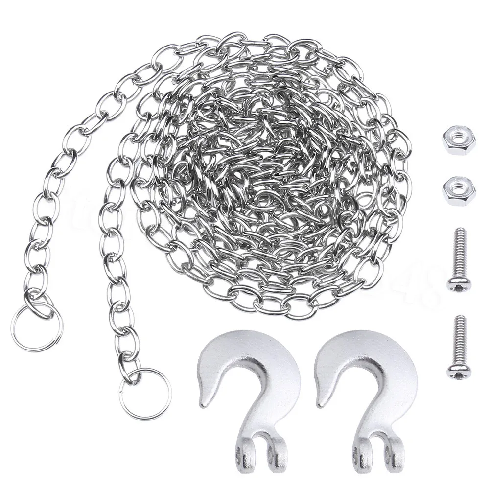 

100mm / 39" Scale Metal Chain with Hooks for RC Rock Crawler Traxxas TRX4 SCX10 RC4WD D90 Redcat Racing Everest Gen7 Pro HSP RGT