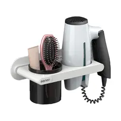 Фен держатель с чашкой домашние настенные аксессуары для ванной комнаты держатель для фена Металлическая черная сушилка для волос