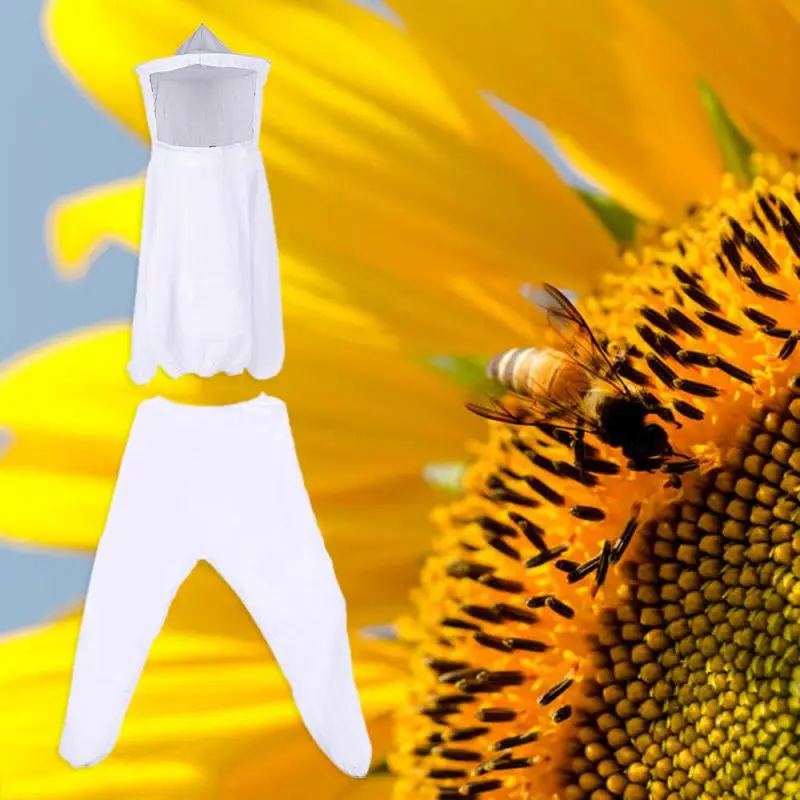 Белый пчела безопасный костюм пчеловода топ брюки Сплит защищающая одежда пчеловодческий перчатки безопасная одежда