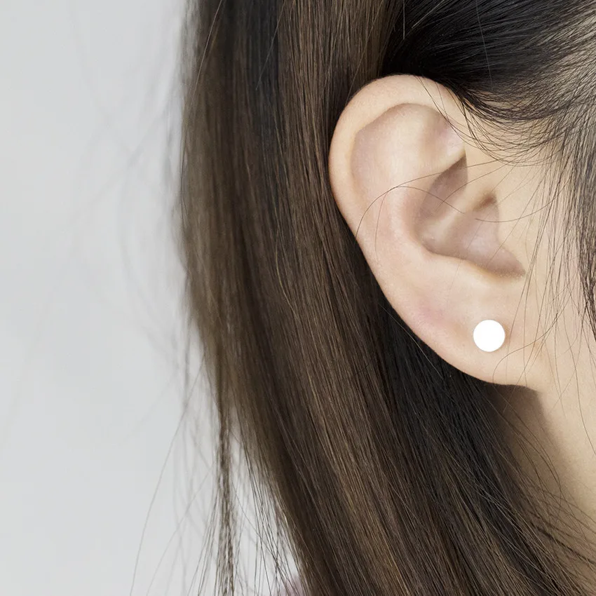 Wholesale 10pair/lot Simple Round Small Earrings Men Jewelry Stainless