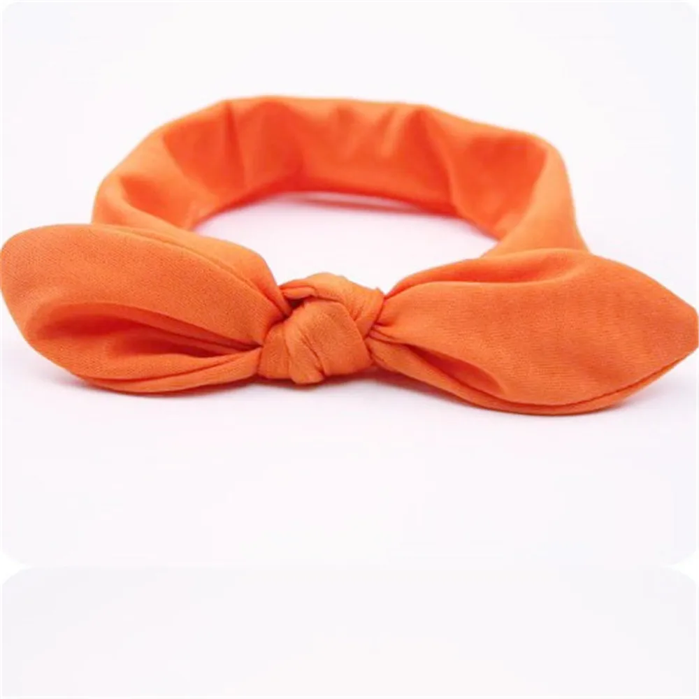 Стиль мотыга Распродажа Женская мода эластичный Эластичный простой кролик бант стильная повязка для волос повязка на волосы "тюрбан" аксессуары для волос - Цвет: Оранжевый