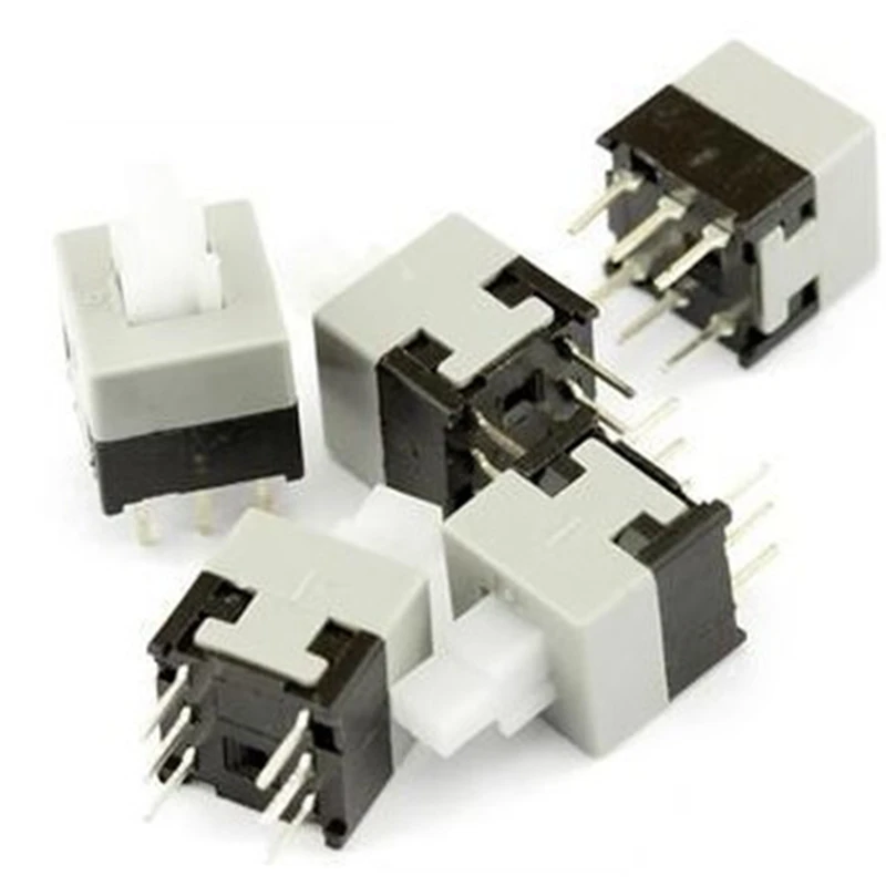 10Pcs 8.5X8.5mm Double Row Self-Locking Switch Push button switch key switch 6Pin