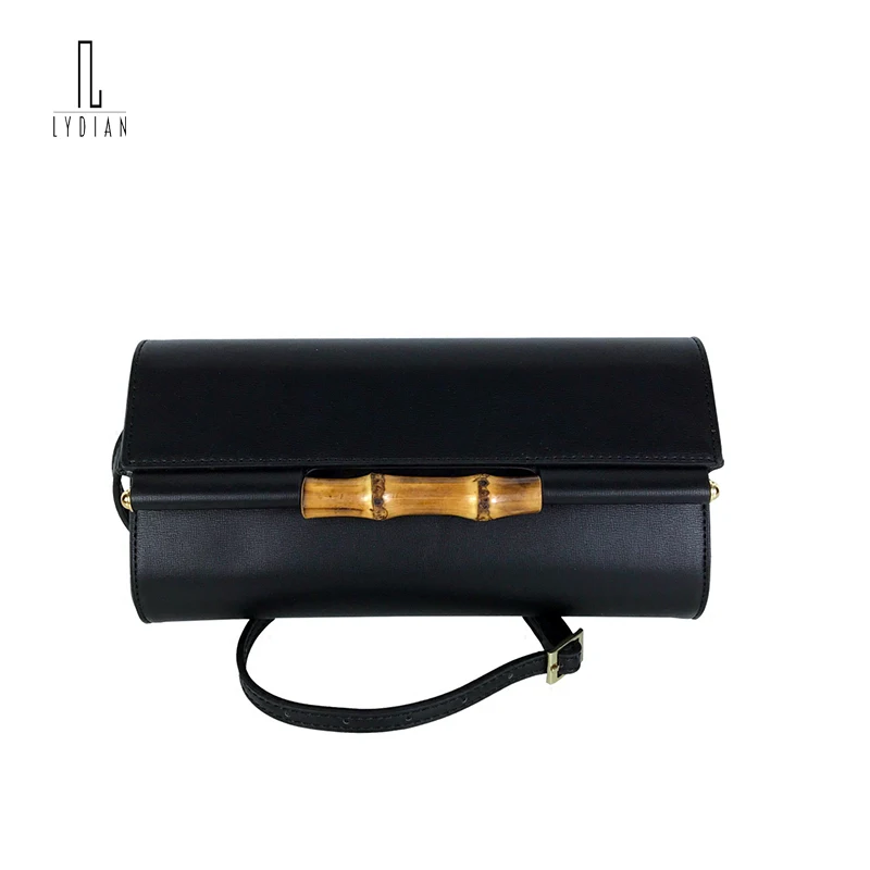 

Lydian Pu Black Bamboo Flap Bag Long Clutch Bags Women 2018 Fashion New Simple Handbags Large Capacity Totes Vintage Quilted Bag