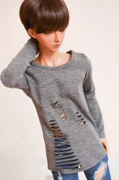 

BJD doll colthes gray clipping holes back Grade separation T-shirt for 1/3 BJD DD SD doll size doll clothes accessories