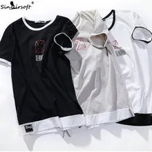 Patchwork Fake Two Men's T Shirt Letter Printing O-Neck Short Sleeve Tops Male 3D Pattern Print Streetwear Tee Clothing Summer цена Patchwork Fake Two Men's T Shirt Letter Printing O-Neck Short Sleeve Tops Male 3D Pattern Print Streetwear Tee Clothing Summer цены онлайн