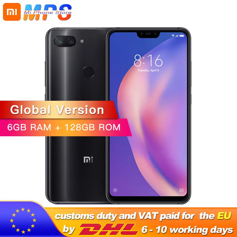 Глобальная версия Xiaomi Mi 8 Lite 6 GB 128 rom мобильный телефон Snapdragon 660 Восьмиядерный 24MP