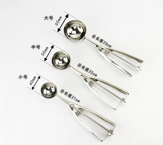 1PC 4cm/5cm/6cm Kitchen Ice Cream Scoop Potato Scoop Stainless Steel Spoon Ice Cream Ball Maker Kitchen Accessories OK 0279