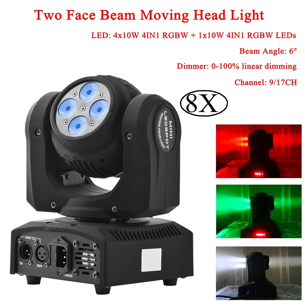 

Mini LED Two Face Beam Moving Head Light DMX512 Stage Light Stroboscope For Home Entertainment Professional Disco DJ Stage Party