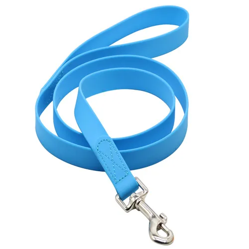 Поводок для собак, водостойкий, ПВХ, Одноцветный поводок для собак, веревка, маленький средний большой Поводок для собак, мягкий прочный поводок для прогулок для чихуахуа - Цвет: Light blue