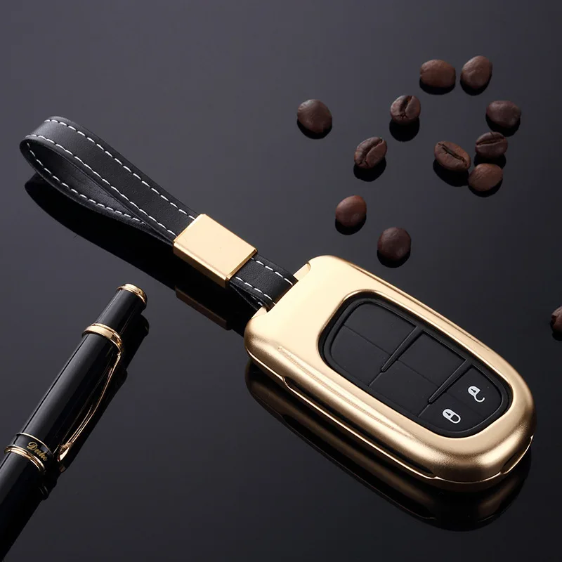 

New Aluminum Alloy Remote Smart Key Cover Fob Case Shell For Dodge Journey Charger for Jeep Renegade Grand Cherokee Light weight