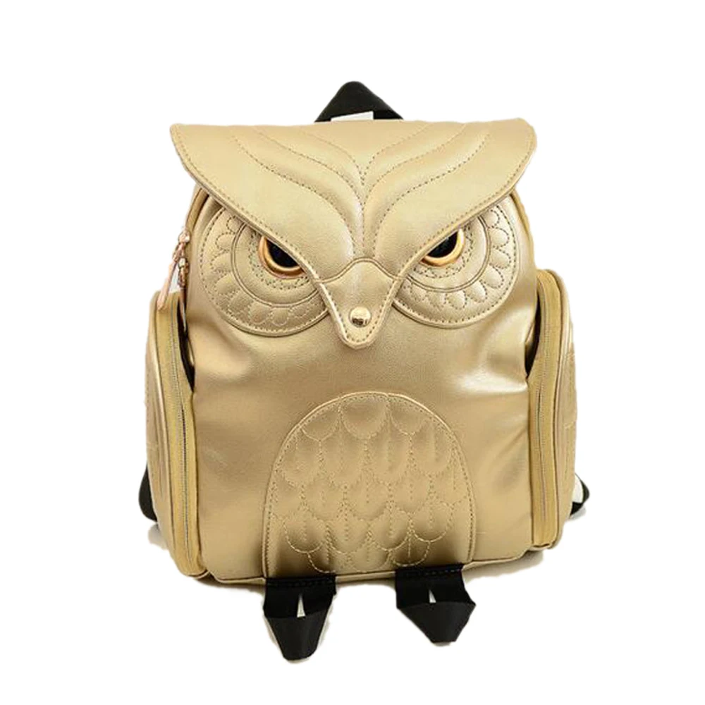 

Girl's Pu Leather Owl Cartoon Backpack Fashion Casual South Korea Trend Women Bag Leisure Travel Owl Style Stereo Hasp Backpack