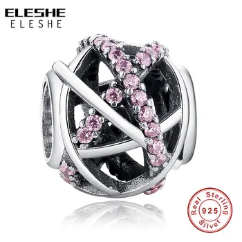 

ELESHE 100% Authentic 925 Sterling Silver CZ Crystal Silvery Galaxy Charms Fit Original Bracelet Pendants DIY Jewelry Making
