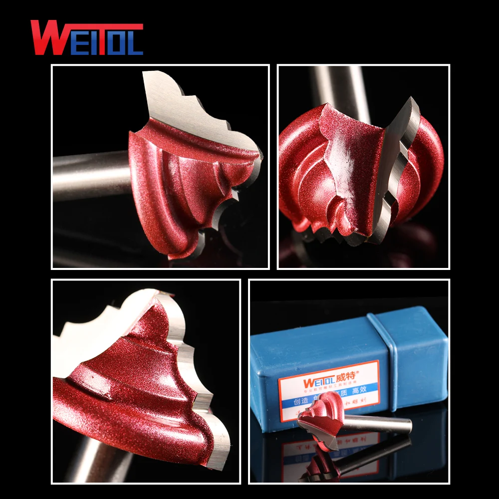 Weitol 4 قطعة 6 مللي متر اثنين طاولة جانبية بت الحفر CNC راوتر بت الانتهازي أدوات حفر الشطب جولة على بت شحن