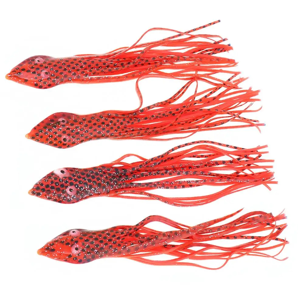 20PC 6/" Fishing Squid Skirts Octopus Trolling Hoochies Fish Lure Glow in Dark
