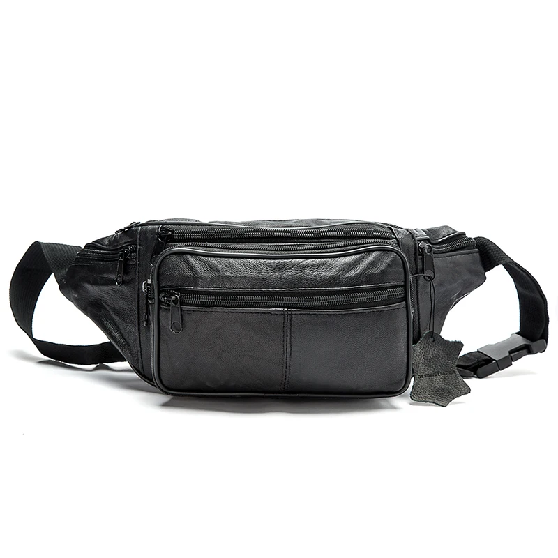 

Men's Multifunctional Leather Waist Bags Portable Chest Bags Men Belt Bags Waist Packs Crossbody Bag Phone Purse Bolsa Sac