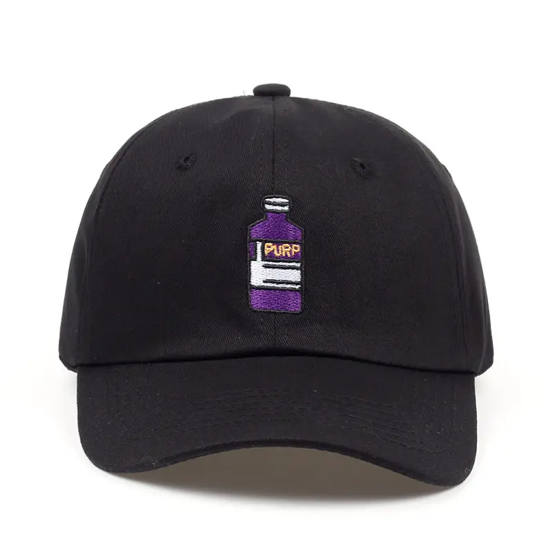 Новинка, брендовая бейсбольная кепка, фиолетовая, для взрослых, с вышивкой, шапка для папы, для мужчин и женщин, хип-хоп, модная бейсбольная кепка, шапки - Цвет: Черный
