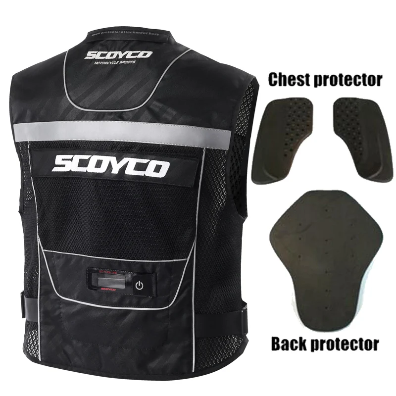 

BRAND SCOYCO Reflective Safety Clothing Motorcycle Reflecting Racing protective Vest Moto Security Motorbike With Led Light
