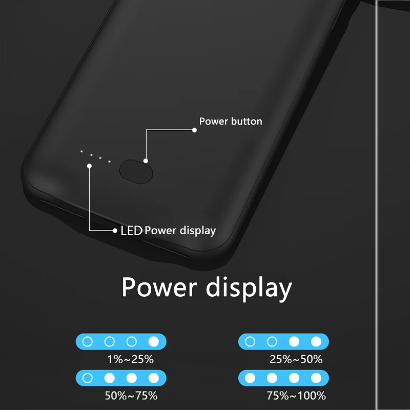 Зарядное устройство для iPhone7/8 Plus battery Case 4000 мАч запасная внешняя аккумуляторная батарея зарядное устройство power Bank