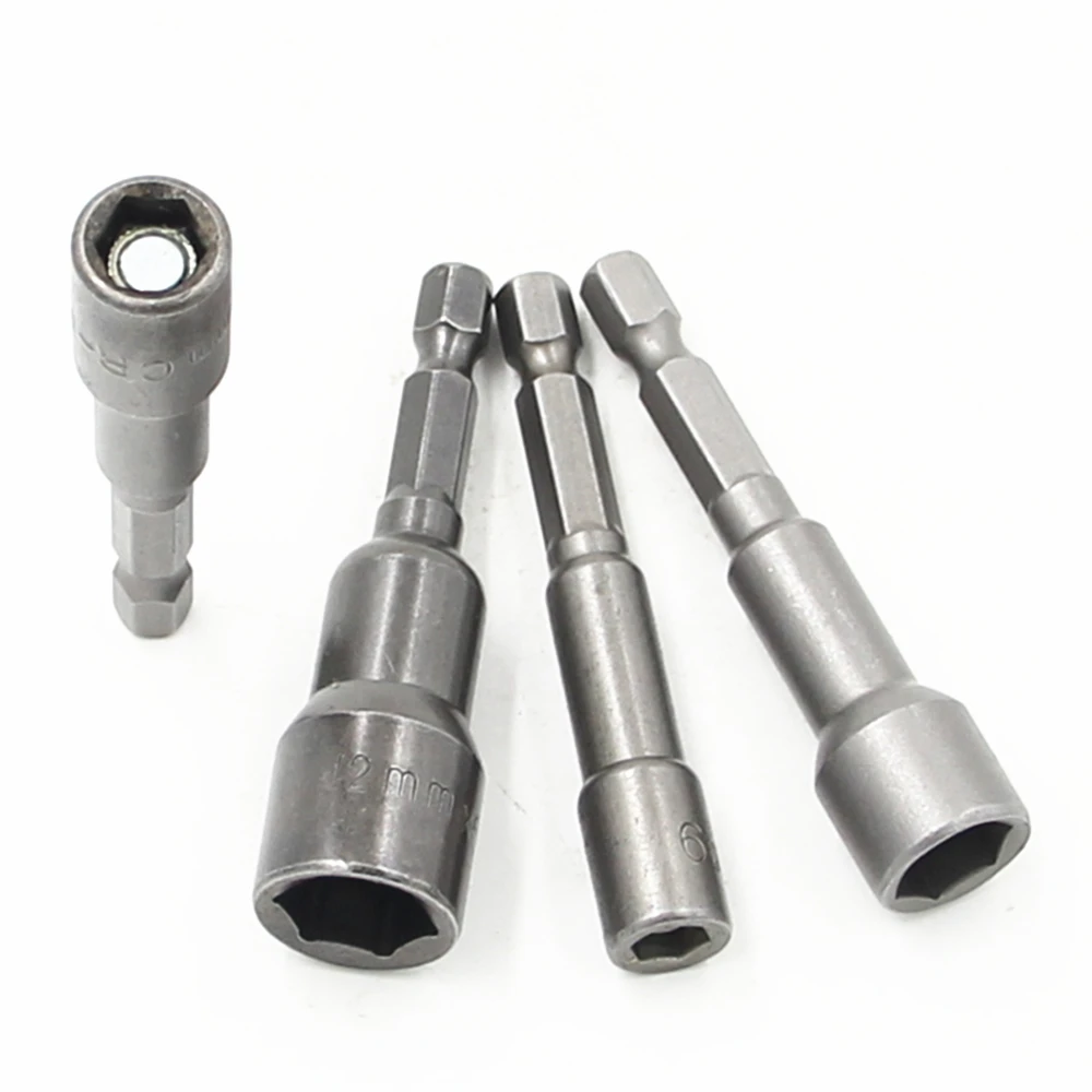 4pcs 65mm long CR V 1/4'' Hex shank Power Socket Nut Setters