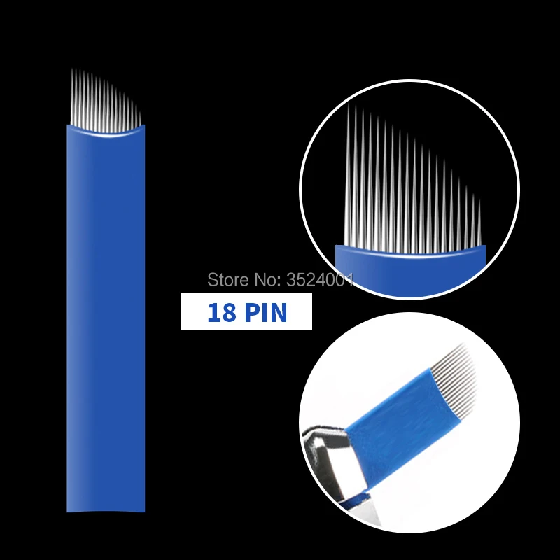 0,2 мм 12/14/16 U-образный иглы для перманентного макияжа бровей Тату мануального татуажа бровей, иглы для 3D вышивка ручка для мануального тату