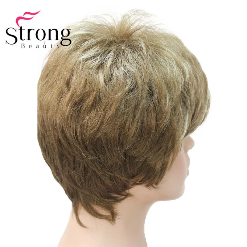 E-1777 Fashion Women's Wigs Blonde & Light Brown Mix Short Synthetic Full Wig (3)