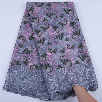 

Nigerian Cotton Lace Fabric High Quality African Dry Lace Fabric With Stones Swiss Voile Lace In Switzerland For Woman A1676
