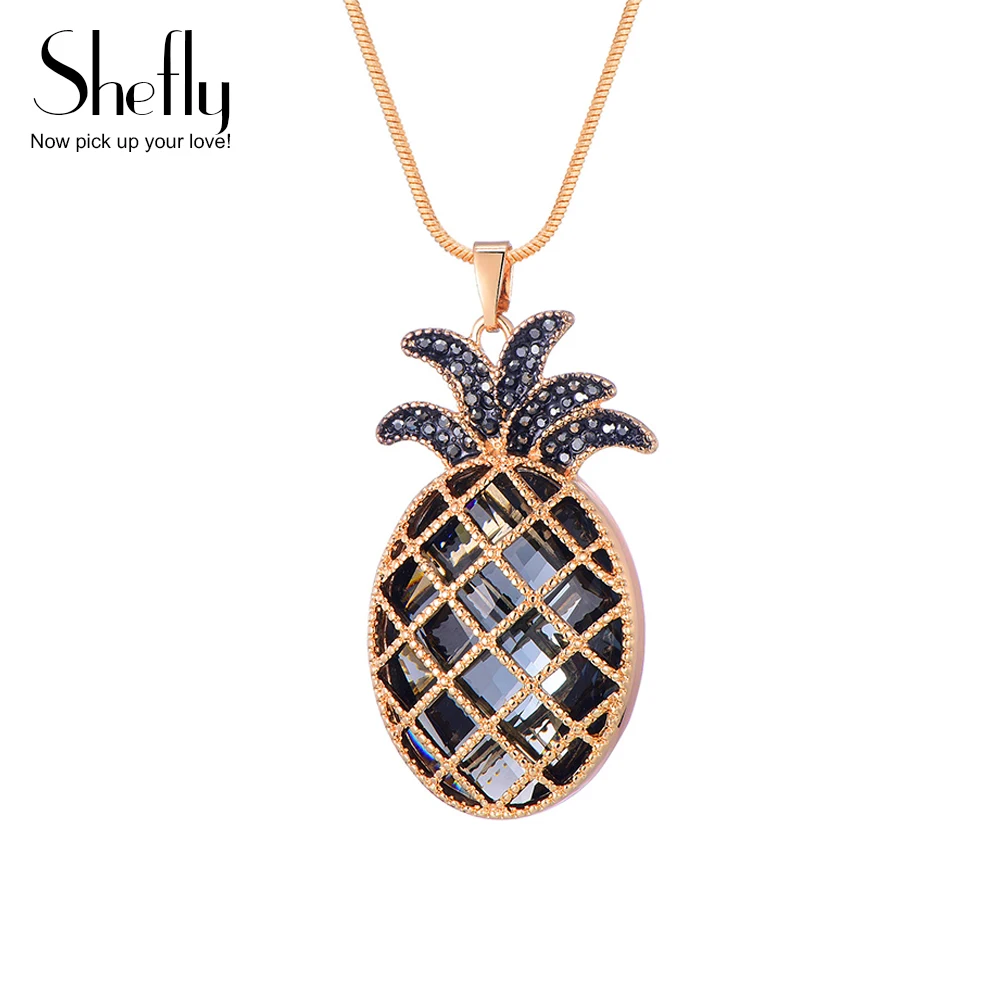 

Big Gold Pineapple Pendant Necklace for Women Snake Chain Long Necklace Fashion Jewelry Accessories 2019 New Statement Jewellery