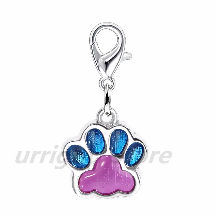 10 шт. эмаль Bling Cat Dog/Bear отпечаток лапы висячий Шарм подходит вращающийся Омар застежка брелок кольца для ключей сумка Ювелирные изделия HC503 - Окраска металла: 3-1