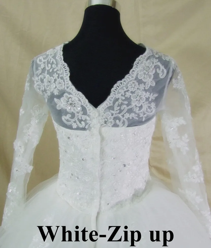 white zip up QQ Lover Vestido De Novia свадебное платье с длинными рукавами и высоким воротом Robe De Mariage романтическое свободное платье - Цвет: white zip up